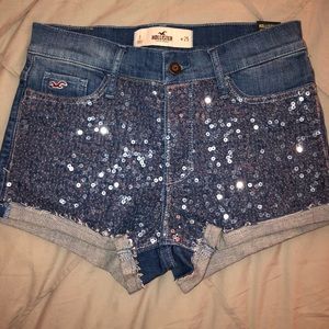 Sparkly Hollister High Rise Jean Shorts